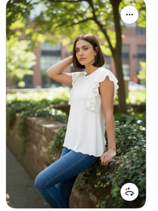 Susana Monaco Tops - Susana Monaco White Ruffle Tie Back Top Size M NWT